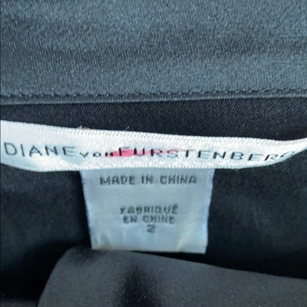 Diane von‎ Furstenberg “PIA” Satin Cocktail Dress Black SZ 2